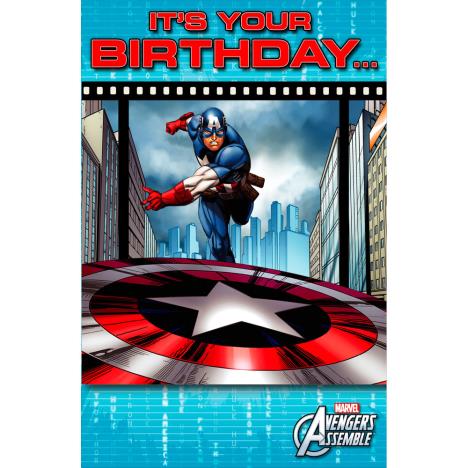 Captain America Holographic Marvel Avengers Birthday Card £3.45